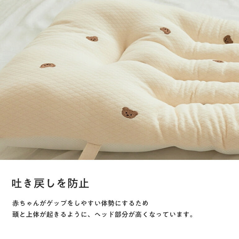 ROTOTObebe 持ち運び ベビーベッド 折りたたみ ベビー 赤ちゃん ベッドインベッド コンパクト ミニ お昼寝マット お昼寝布団 授乳クッション ベッド イブル イブルマット ナップマット 吐き戻し 洗える 刺繍 出産祝い 韓国  ROTOTObebe