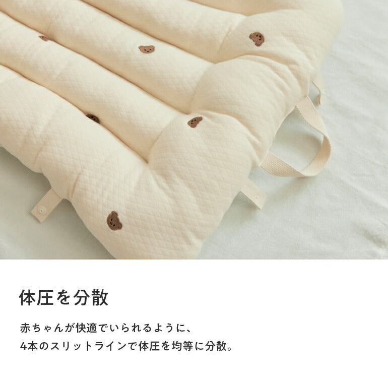 ROTOTObebe 持ち運び ベビーベッド 折りたたみ ベビー 赤ちゃん ベッドインベッド コンパクト ミニ お昼寝マット お昼寝布団 授乳クッション ベッド イブル イブルマット ナップマット 吐き戻し 洗える 刺繍 出産祝い 韓国  ROTOTObebe