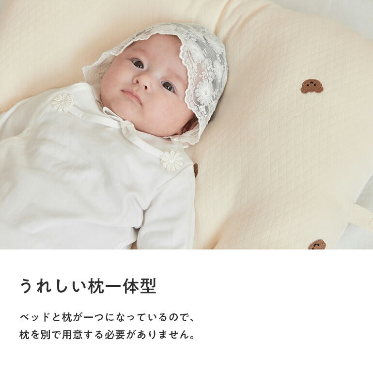 ROTOTObebe 持ち運び ベビーベッド 折りたたみ ベビー 赤ちゃん ベッドインベッド コンパクト ミニ お昼寝マット お昼寝布団 授乳クッション ベッド イブル イブルマット ナップマット 吐き戻し 洗える 刺繍 出産祝い 韓国  ROTOTObebe