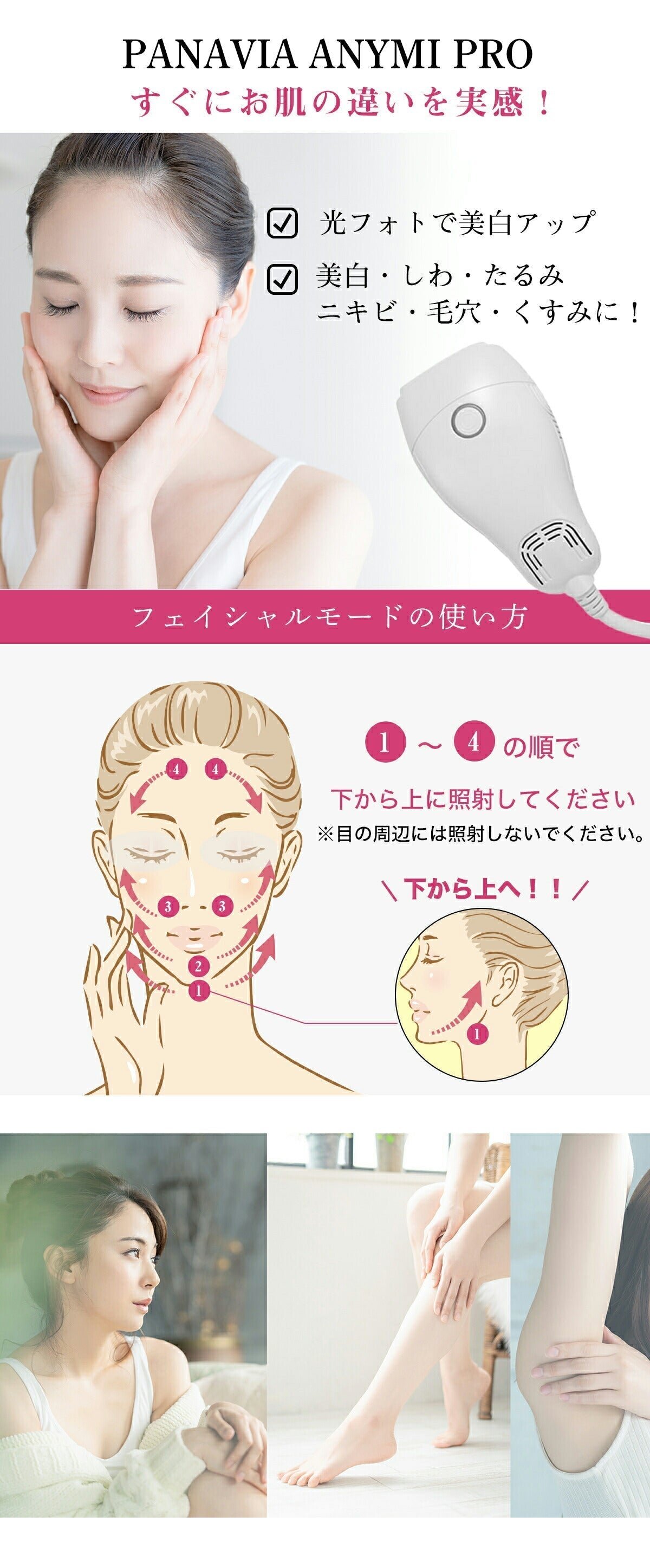 脱毛器 プロ仕様モデルＡＮＹＭＩProfessional（エニミープロフェッショナル）光フェイシャルランプ付き