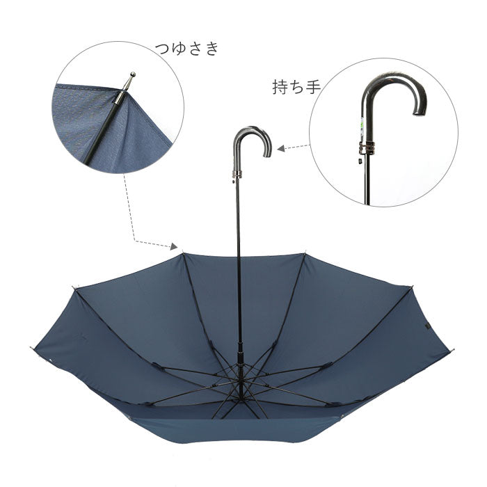 【ブラック・長傘】 傘 メンズ 70cm 耐風 通販 大きい 雨傘 長傘 風に強い 70センチ 70 撥水 はっ水 テフロン ブランド おしゃれ シンプル 無地 チェック 千鳥格子 Pinky Wolman ピンキーウォルマン PW-BL