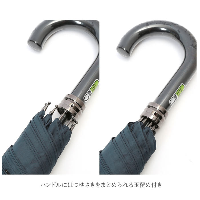 【千鳥格子ブラック・長傘】 傘 メンズ 75cm 耐風 通販 大きい 雨傘 長傘 風に強い 75センチ 75 撥水 はっ水 テフロン ブランド おしゃれ シンプル 無地 チェック 千鳥格子 Pinky Wolman