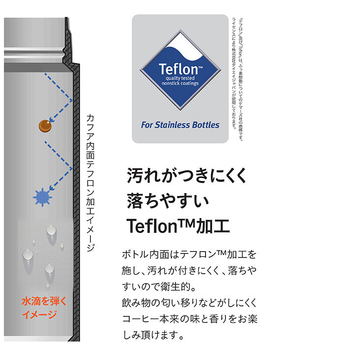 【グレー・ボトル】 カフア コーヒーボトル2 通販 QAHWA 410ml マグボトル おしゃれ 保温 保冷 ステンレスボトル マイボトル コーヒー専用 水筒 ステンレス 珈琲 コーヒー 洗いやすい テフロン加工