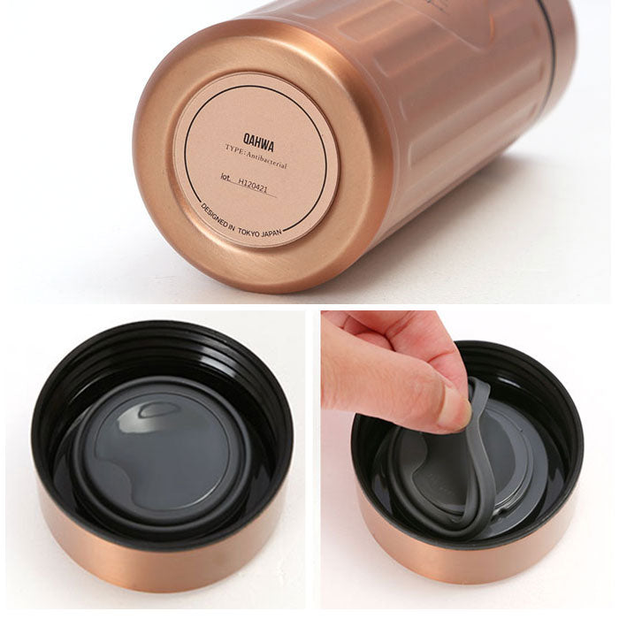 【カッパー・0】 カフア コーヒーボトル 通販 抗菌 420ml 水筒 コーヒー専用ボトル QAHWA ステンレスボトル マイボトル 保冷 保温 おしゃれ テフロン加工 マグボトル ボトル オフィス 持ち運び