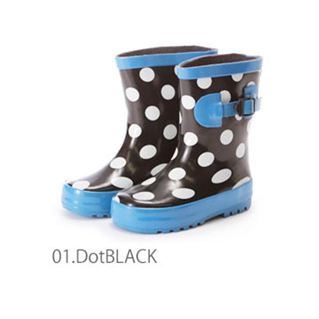 【01.DotBLACK・22cm】 レインブーツ キッズ 15-23cm 長靴 長ぐつ ジュニア 子供用 ブーツ 定番 雨 子供 防水 撥水 こども 防寒 ショート 女の子 男の子 雪遊び 雪 レインシューズ