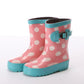 【02.DotPINK・23cm】 レインブーツ キッズ 15-23cm 長靴 長ぐつ ジュニア 子供用 ブーツ 定番 雨 子供 防水 撥水 こども 防寒 ショート 女の子 男の子 雪遊び 雪 レインシューズ