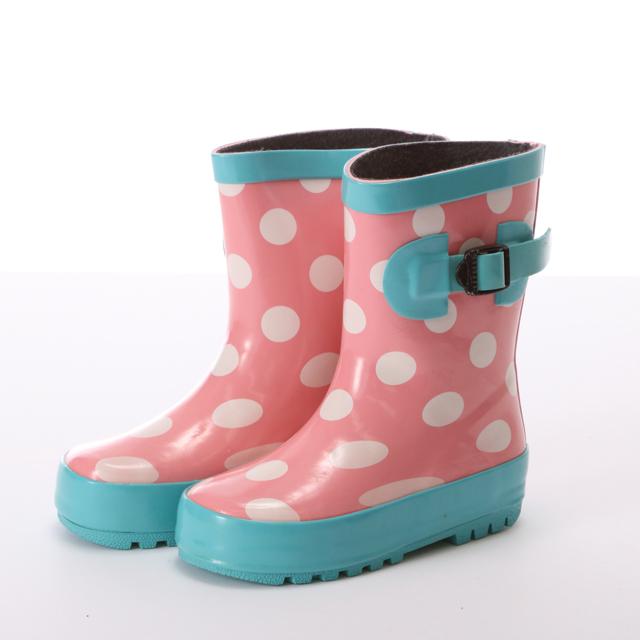 【02.DotPINK・23cm】 レインブーツ キッズ 15-23cm 長靴 長ぐつ ジュニア 子供用 ブーツ 定番 雨 子供 防水 撥水 こども 防寒 ショート 女の子 男の子 雪遊び 雪 レインシューズ