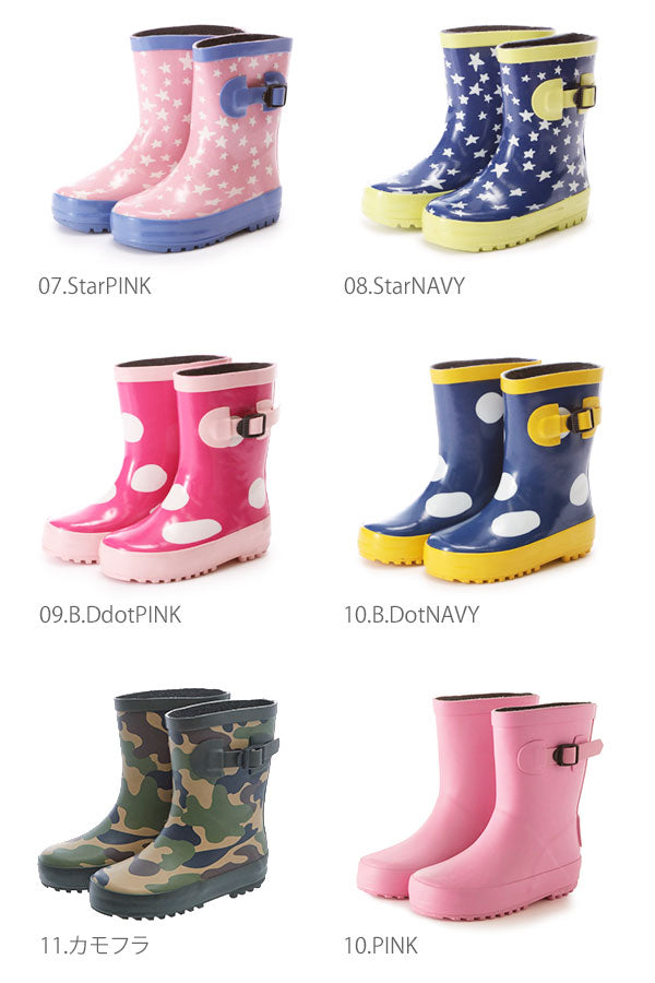 【10.B.DotNAVY・17cm】 レインブーツ キッズ 15-23cm 長靴 長ぐつ ジュニア 子供用 ブーツ 定番 雨 子供 防水 撥水 こども 防寒 ショート 女の子 男の子 雪遊び 雪 レインシューズ