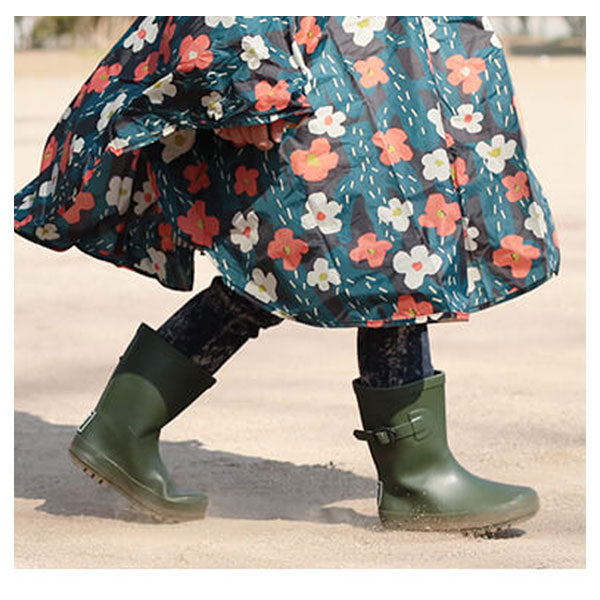 【01.DotBLACK・22cm】 レインブーツ キッズ 15-23cm 長靴 長ぐつ ジュニア 子供用 ブーツ 定番 雨 子供 防水 撥水 こども 防寒 ショート 女の子 男の子 雪遊び 雪 レインシューズ