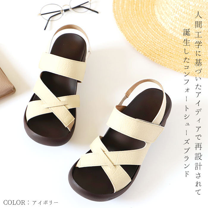 【ブラック・LL(25.0-25.5cm)】 サンダル レディース 履きやすい 通販 歩きやすい おしゃれ ブラック 黒 幅広 甲高 ブランド リゲッタ グミサンダル 夏 シンプル 健康サンダル 合皮 フェイクレザー