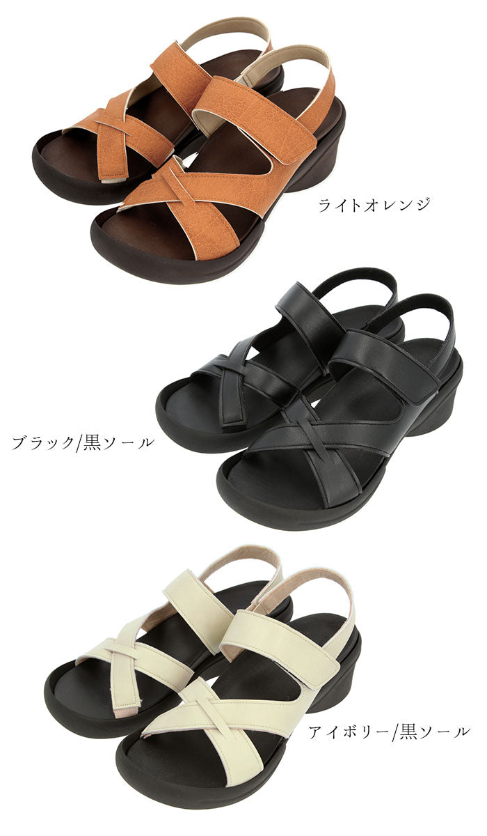 【レッドブラウン・L(24.0-24.5cm)】 サンダル レディース 履きやすい 通販 歩きやすい おしゃれ ブラック 黒 幅広 甲高 ブランド リゲッタ グミサンダル 夏 シンプル 健康サンダル 合皮 フェイクレザー