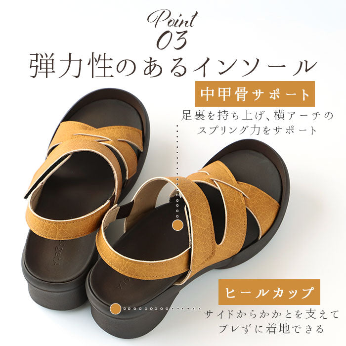 【レッドブラウン・L(24.0-24.5cm)】 サンダル レディース 履きやすい 通販 歩きやすい おしゃれ ブラック 黒 幅広 甲高 ブランド リゲッタ グミサンダル 夏 シンプル 健康サンダル 合皮 フェイクレザー