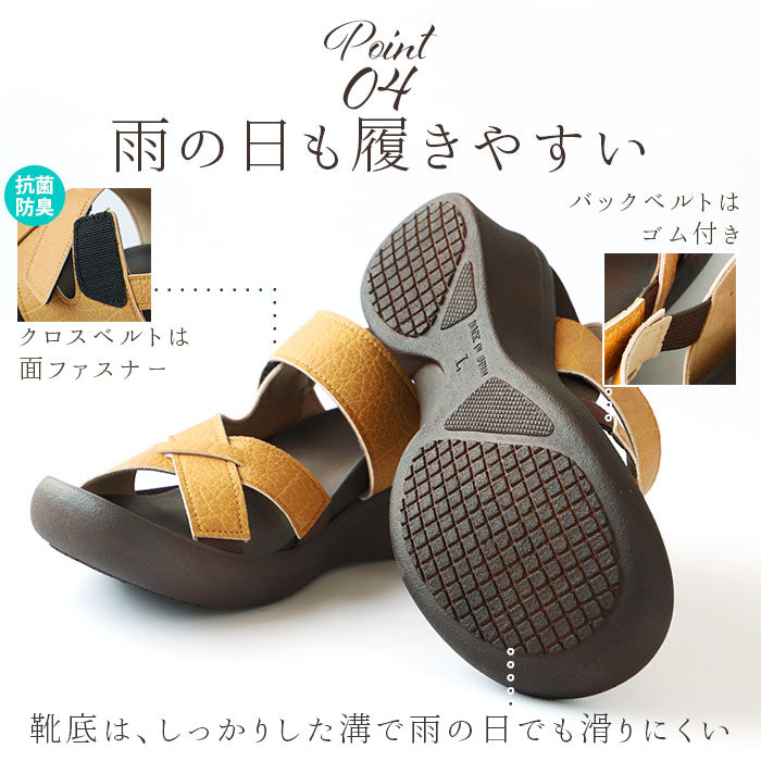 【ブラック・LL(25.0-25.5cm)】 サンダル レディース 履きやすい 通販 歩きやすい おしゃれ ブラック 黒 幅広 甲高 ブランド リゲッタ グミサンダル 夏 シンプル 健康サンダル 合皮 フェイクレザー
