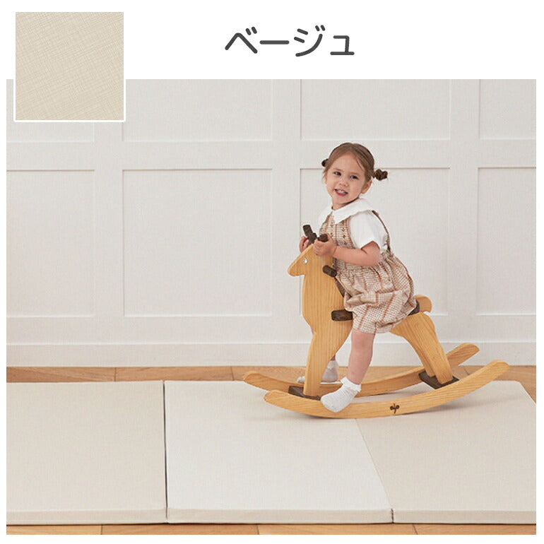 カラズマットRAALL 140×200cm ベージュ プレイマット 最高級 ベビー  赤ちゃん フロアマット プレミアム 防音 マット ベビーマット フロアマット キッズマット 折りたたみ 4cm 持ち運び ベビーサークル Caraz 防炎 ノンホルム ジョイントマット 床暖房対応 リバーシブル 【保証付き】