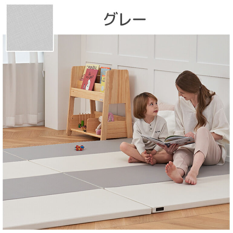 カラズマットRAALL 140×200cm グレー プレイマット 最高級 ベビー  赤ちゃん フロアマット プレミアム 防音 マット ベビーマット フロアマット キッズマット 折りたたみ 4cm 持ち運び ベビーサークル Caraz 防炎 ノンホルム ジョイントマット 床暖房対応 リバーシブル 【保証付き】