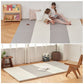 カラズマットRAALL 140×200cm グレー プレイマット 最高級 ベビー  赤ちゃん フロアマット プレミアム 防音 マット ベビーマット フロアマット キッズマット 折りたたみ 4cm 持ち運び ベビーサークル Caraz 防炎 ノンホルム ジョイントマット 床暖房対応 リバーシブル 【保証付き】
