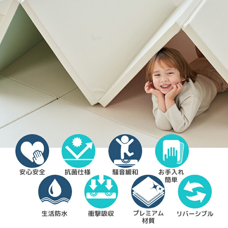 カラズマットRAALL 140×200cm グレー プレイマット 最高級 ベビー  赤ちゃん フロアマット プレミアム 防音 マット ベビーマット フロアマット キッズマット 折りたたみ 4cm 持ち運び ベビーサークル Caraz 防炎 ノンホルム ジョイントマット 床暖房対応 リバーシブル 【保証付き】