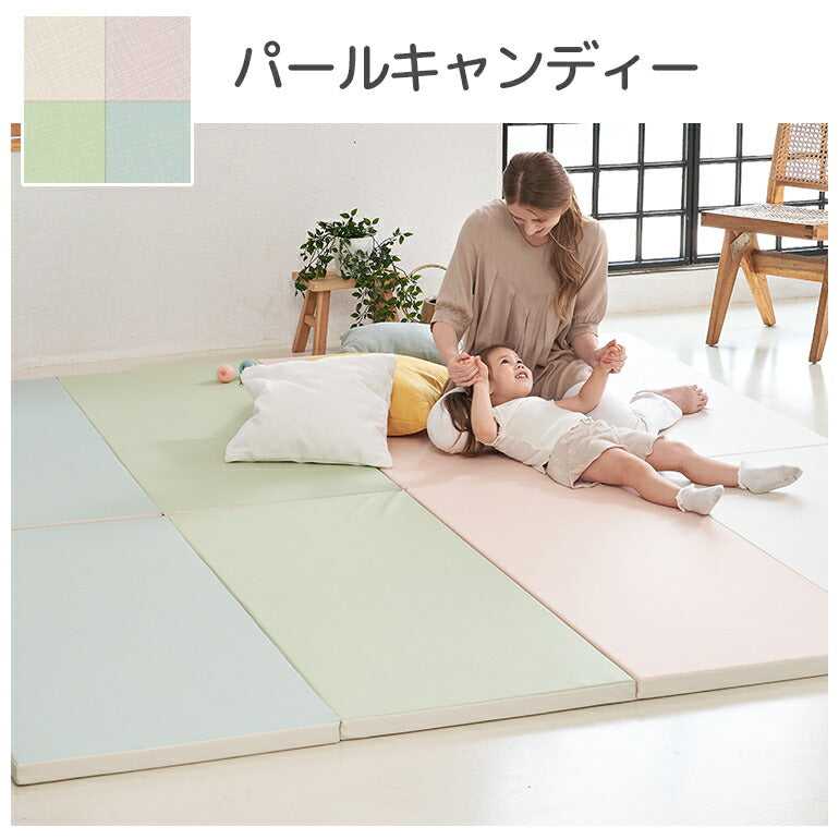 カラズマットRAALL 140×200cm パールキャンディ プレイマット 最高級 ベビー  赤ちゃん フロアマット プレミアム 防音 マット ベビーマット フロアマット キッズマット 折りたたみ 4cm 持ち運び ベビーサークル Caraz 防炎 ノンホルム ジョイントマット 床暖房対応 リバーシブル 【保証付き】