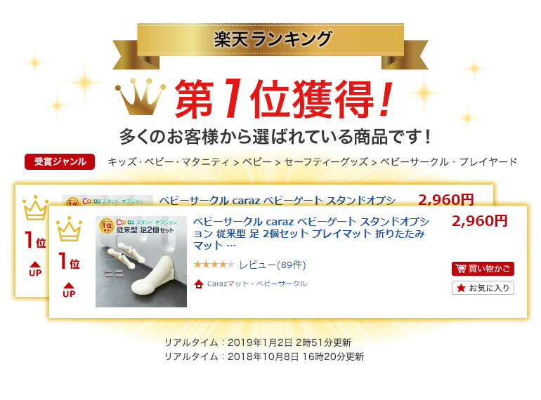 ベビーサークル スタンドオプション 従来型 足 2個セット ベビーゲート プレイマット 折りたたみ マット 追加 置くだけ 赤ちゃん ベビー 柵 滑り止め  キッズスペース カラズ ベビーフェンス プラスチック 【保証付き】