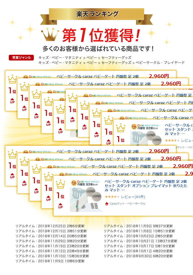 ベビーサークル スタンドオプション 円盤型 足 2個セット ベビーサークル  ベビーゲート プレイヤード プレイマット 折りたたみ マット 追加 置くだけ 滑止め caraz カラズ ベビーフェンス プラスチック 【保証付き】