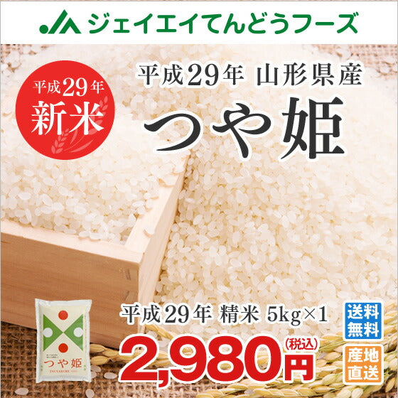 米 送料無料 山形県産 つや姫 5kg 精米 ※一部地域は別途送料追加 rts05