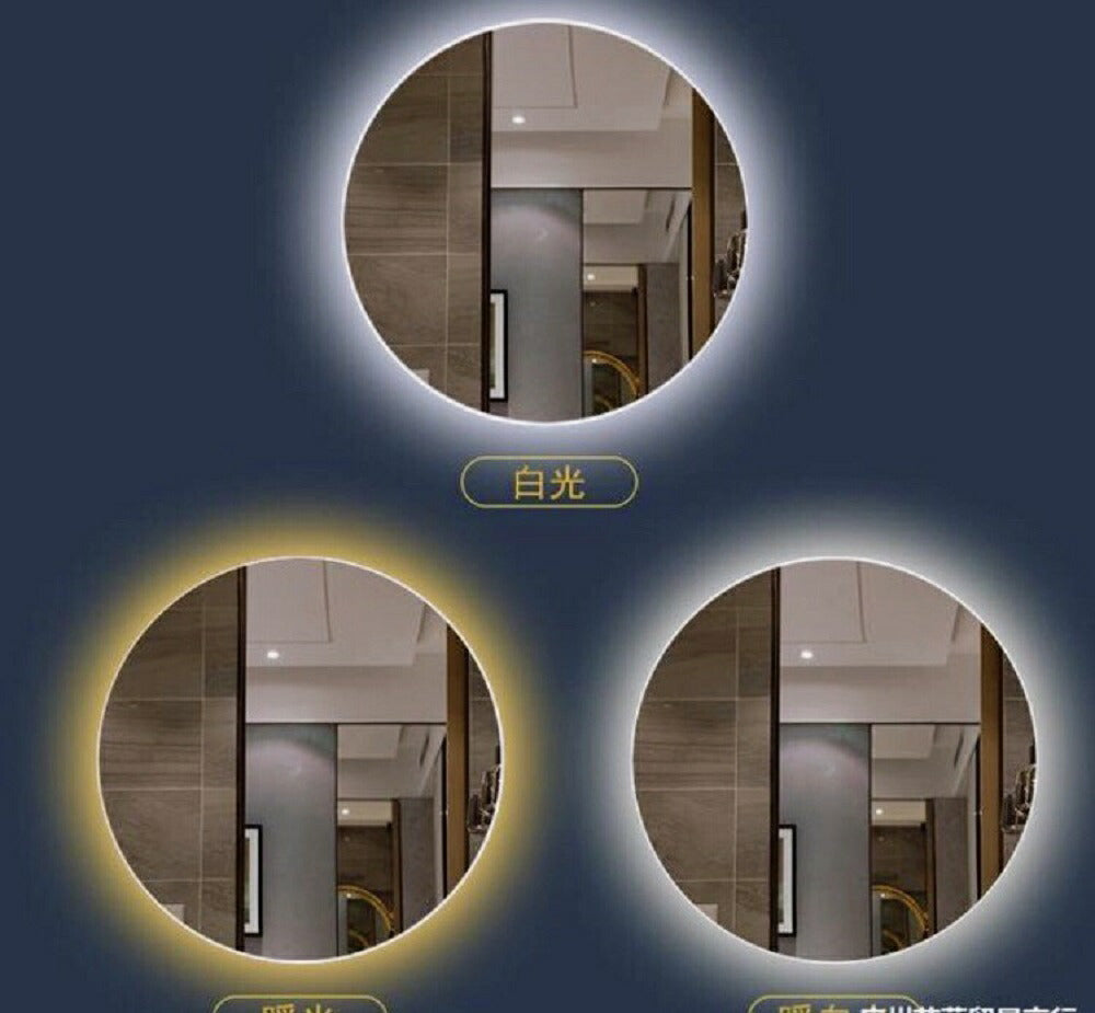 LED 丸 高級 ホテル ミラー (丸型60cm) ミラー ライト付き おしゃれ ホテルミラー 調光 ウォールミラー コンセント付き 鏡 ライト付きミラー 曇り止め 壁掛けミラー 壁掛け 丸い鏡 おしゃれ 丸ミラー 円形 シンプル 姿見 全身鏡 モダン 北欧 インテリア 新築 リフォーム 美容