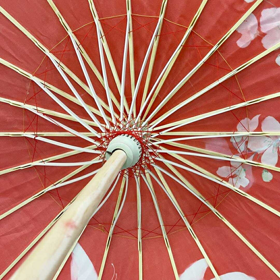 傘 和傘 赤 レッド 花と蝶 晴雨兼用 和風傘 かさ 木製 雨傘 和風 和柄 レディース UVカット SNS 撮影用 アンブレラ ゴシック クラシック 日傘 婦人傘 パラソル クラシカル ゆめかわ 遮光 女性 男性 レトロ 軽量 個性 おしゃれ