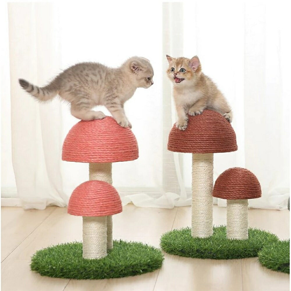 ペット用品 猫 爪とぎ きのこ型 小型 キャットタワー 猫タワー ネコの爪とぎ キャットポール 猫用 爪磨き 猫のストレス解消 玩具 猫のおもちゃ サイザル 麻マット ねこ ネコ 爪とぎ対策 サイザル麻 無毒 安全 取り付け簡単