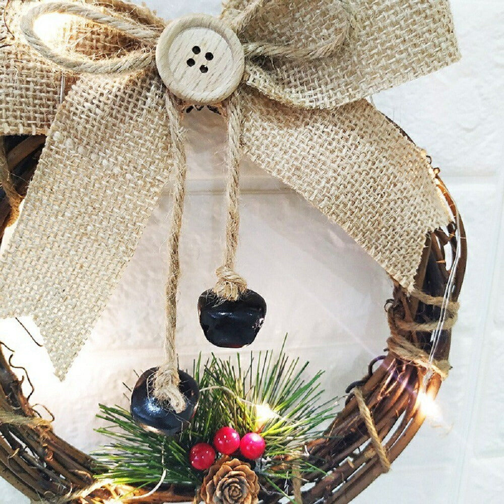 クリスマスリース 40×20 雪だるま LEDライト Xmas リース 造花 花輪 アートフラワー 照明 クリスマス 玄関 丸 輪っか ドア 飾り 装飾 インテリア お祝い 誕生日 クリスマス飾り プレゼント フラワーリース 室内 壁面装飾 壁掛け ギフト