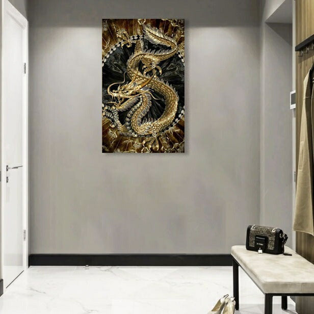 風水 ポスター 龍 ドラゴン 竜 絵 玄関 絵 龍の飾り 壁 風水グッズ 金竜 金龍 壁掛け 開運祈願 金運祈願 風水龍 アイテム 龍神 開運 金運 財産運 出世運 恋愛運 幸福 成功 プレゼント 贈り物 開運厄除 祈願成就 金運上昇