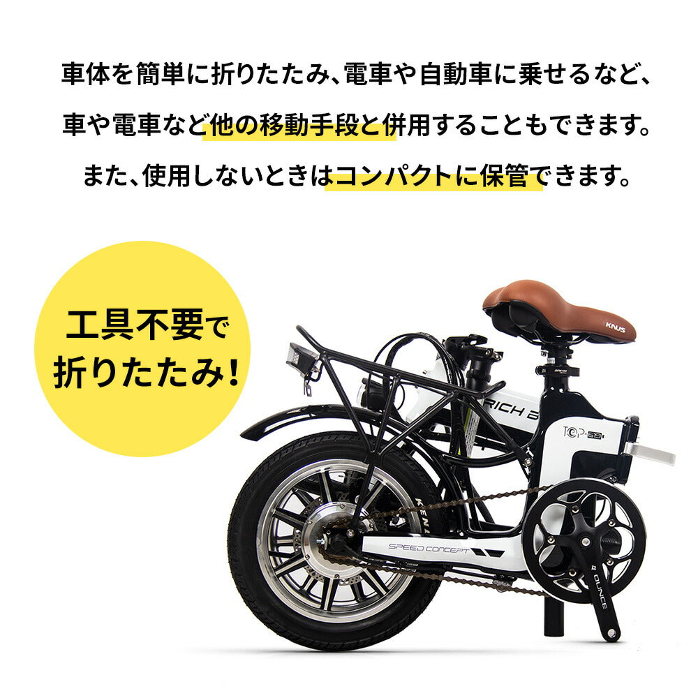 電動ハイブリッドバイク 14インチ RICHBIT TOP619 次世代型Smart eBike 