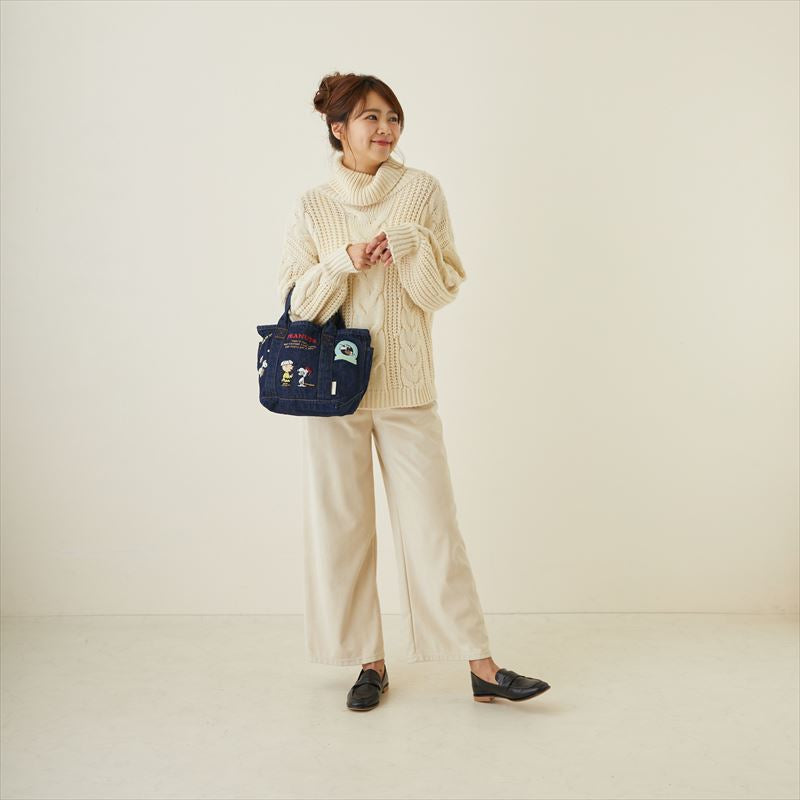 【BASEBALL・rootote8264】 ルートート デリ スヌーピー ROOTOTE 8264 通販 トートバッグ 小さめ DELI レディース ミニトート ランチトート ランチバッグ 手提げ 軽量 軽い 洗い加工 デニム デニムトートバッグ