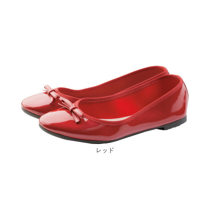 【レッド・L(24-24.5cm)】 レインシューズ レディース 通販 パンプス wpc レインパンプス おしゃれ シンプル 大人 かわいい 通学 通勤 ローヒール リボン 滑り止め バレエシューズ アーモンドトゥ 歩きやすい