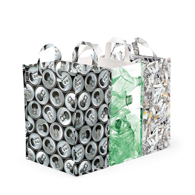 【ボトル.ペーパー.カン・エコバッグ】 ゴミ箱 ルートート ROOTOTE ルーガービッジ 3分別 持ち運び 折りたたみ 定番 アウトドア キッチン かわいい ごみ箱 30l 屋外 ゴミ 資 分別用 7005 15518 R0160001