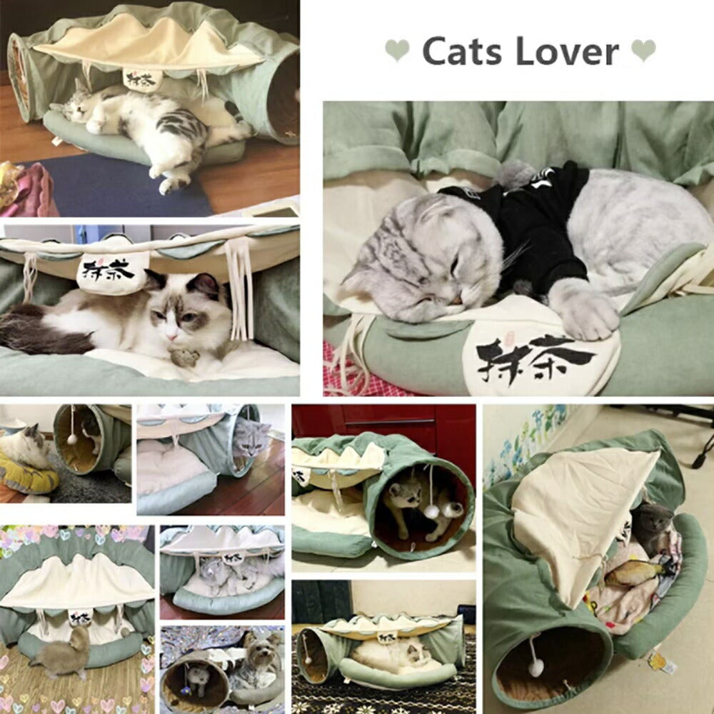 ペット 用 猫 ドーム 抹茶 ベッド トンネル 犬用 猫用  おしゃれ かわいい 可愛いデザイン ふかふか もふもふ 和風 洋風 遊び バースデーギフト お誕生日祝い 玄関 部屋 DIY デコレーション パーティー用 撮影道具