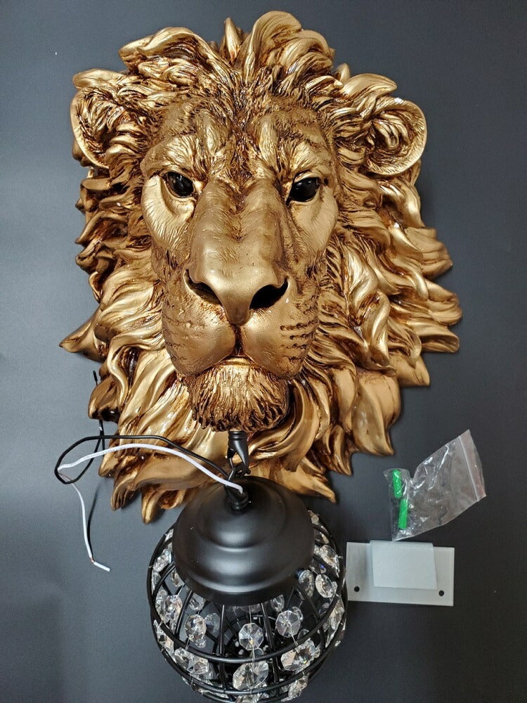 【人気商品】ライオン ゴールド ランプ LAMP ランタン 高級 重量 間接照明 1灯 ステンドグラス テーブルランプ テーブルスタンド テーブルライト レトロ 照明 パーム グリーン 間接照明 北欧 おしゃれ モダン ヴィンテージ インテリア ギフト