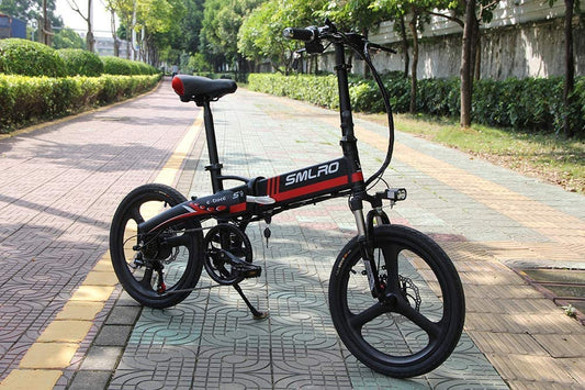 20インチ折りたみ電動アシスト自転車電力5速調整 外装SHIMANO 7段変速ギア 48v 350w 10Ah ディスクブレーキ LEDライト搭載 USB充電可 サドル リアテールライト付き