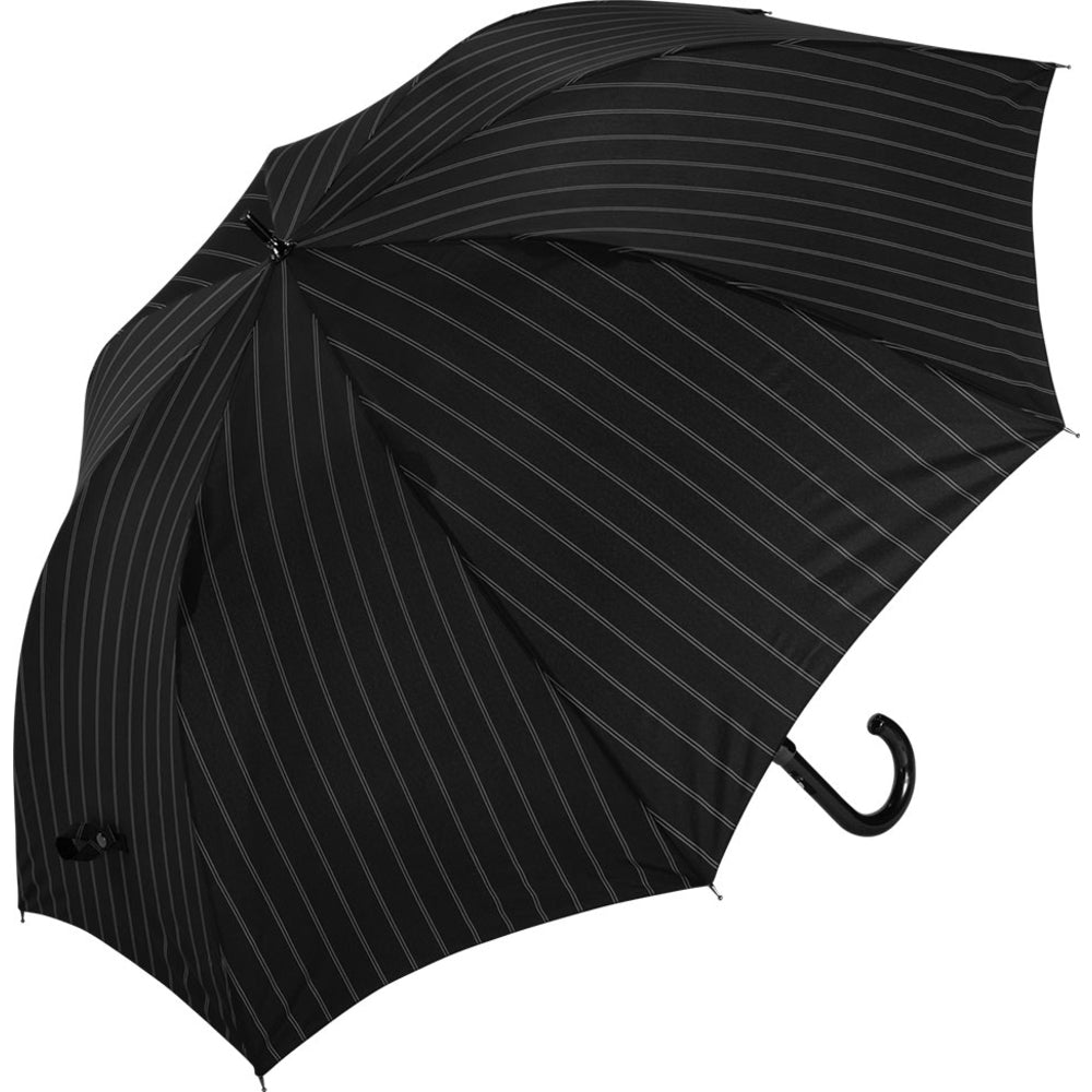 【skm70418stストライプブラック・ジャンプ傘】 傘 メンズ ジャンプ 通販 大きい さかさかさ 70cm 耐風強化傘 無地 チェック ストライプ グラスファイバー 丈夫 紳士傘 シンプル 長傘 ワンタッチ おしゃれ 男性用 かさ カサ