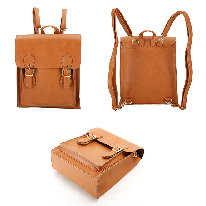 【TL5522.BROWN・縦型サッチェル】 リュック レディース 大人 通販 かわいい サッチェルバッグ 2way 3wayバッグ 縦型サッチェルバッグ ショルダーバッグ ハンドバッグ A4 サッチェルバック バック 鞄 かばん 合皮 2way