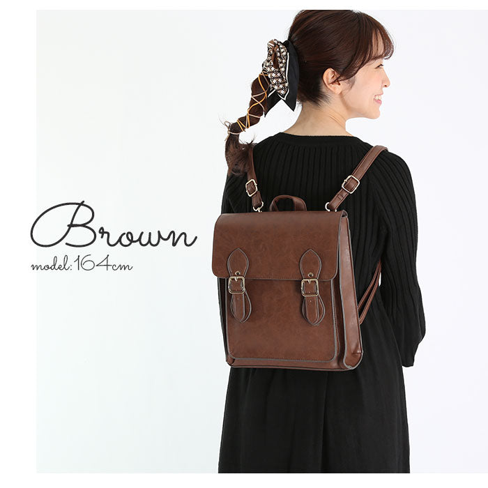 【TL5522.BROWN・縦型サッチェル】 リュック レディース 大人 通販 かわいい サッチェルバッグ 2way 3wayバッグ 縦型サッチェルバッグ ショルダーバッグ ハンドバッグ A4 サッチェルバック バック 鞄 かばん 合皮 2way