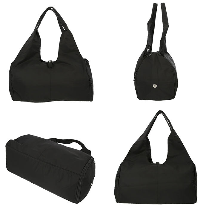 【ブラック・0】 スポーツバッグ 大容量 通販 レディース メンズ ショルダーバッグ 撥水 ジムバッグ おしゃれ スポーツジム ヨガ バッグ シューズ収納 フィットネス トートバッグ 大きめ シンプル 無地