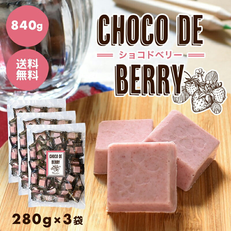 【choco de berry　ショコドベリー　840g（280g×3袋）】イチゴ チョコレート 苺 いちご 一口サイズ