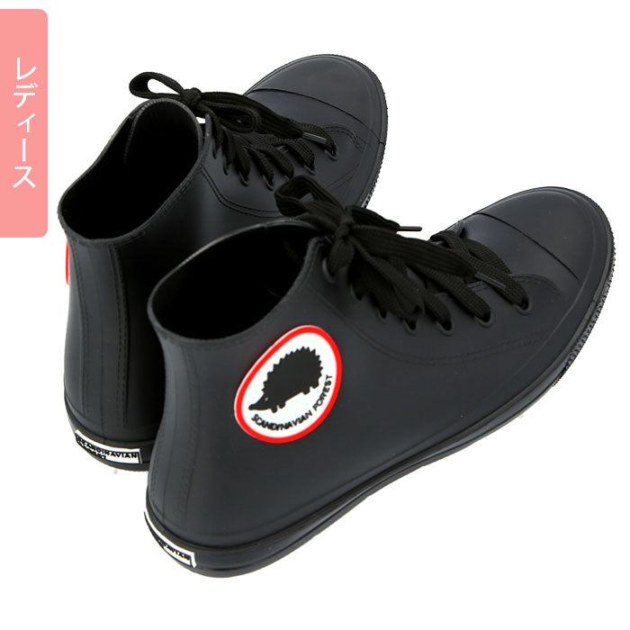 【BLACK・キッズ22ｃｍ】 スカンジナビアンフォレスト スニーカー 通販 レディース キッズ おしゃれ 女の子 男の子 通学 通勤 レインシューズ レインブーツ レインスニーカー SCANDINAVIAN FOREST moz モズ