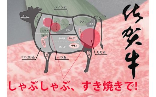 最高級ブランド銘柄！佐賀牛しゃぶしゃぶすき焼き用＋ロース付き