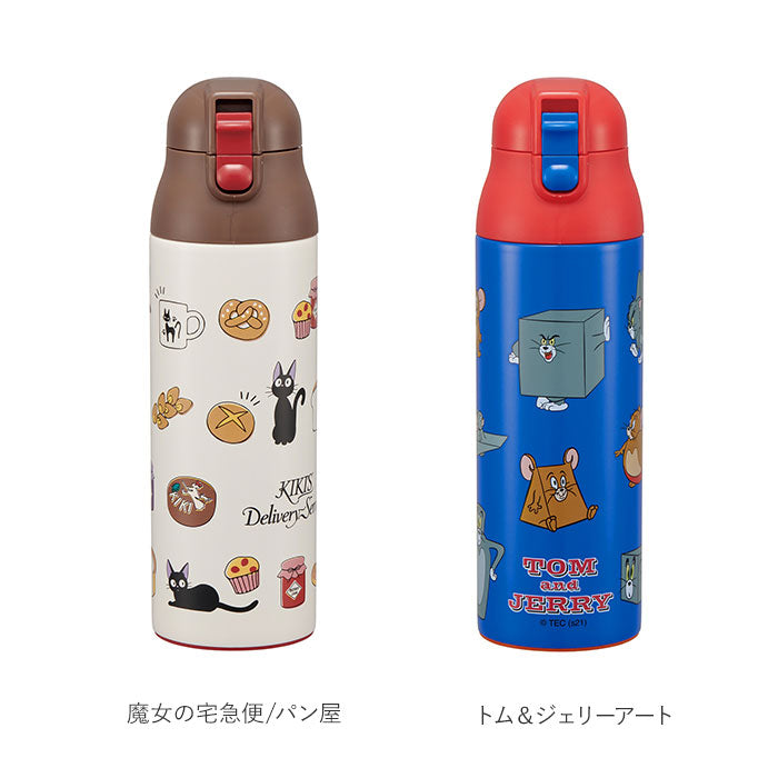 【魔女の宅急便/パン屋・ステンマグボトル】 ステンレスボトル キャラクター 500ml おしゃれ 直飲み 子ども スケーター ワンプッシュ ダイレクトボトル かわいい 保冷 保温 水筒 子供 キッズ 軽量 トトロ ディズニー スヌーピー
