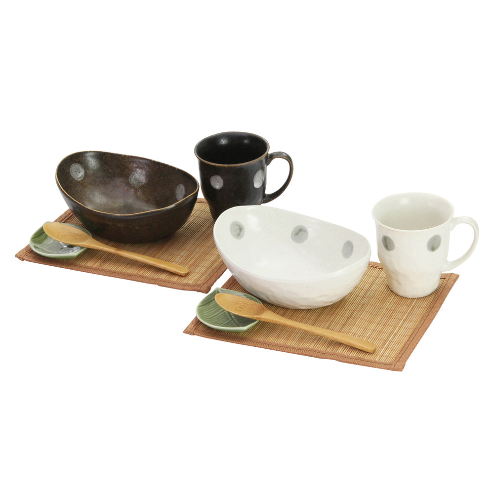 【ホワイト/ブラウン・ペアセット】 カレー皿 セット 通販 ペアセット 楕円 お皿 おしゃれ カレー パスタ 皿 パスタ皿 サラダ皿 深皿 小皿 カップ スプーン マット マグカップ 結婚祝い 新生活 引っ越し祝い 新築祝い お祝い