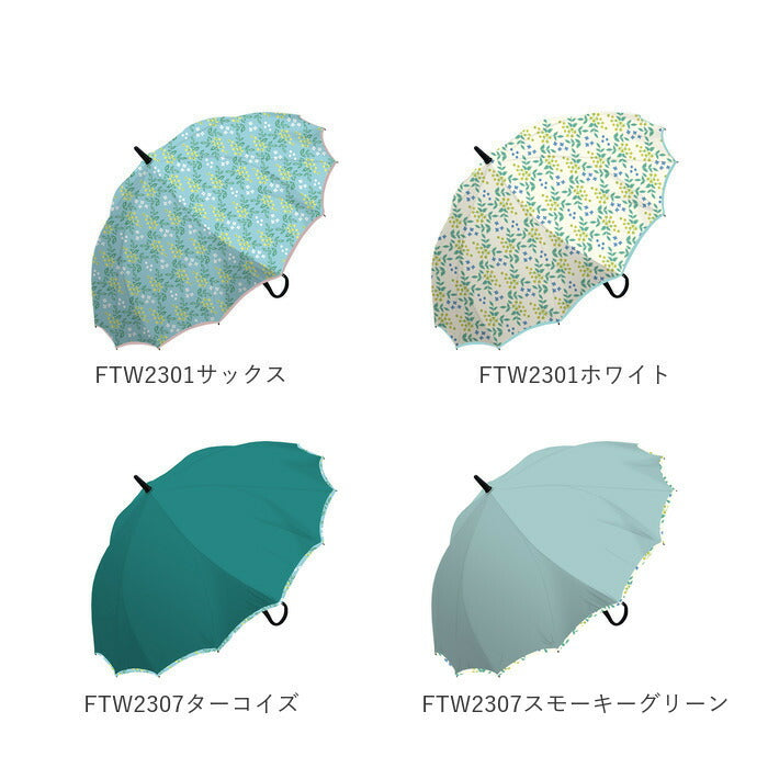【ftw1804.ドットレッド・【即時発送】長傘60cm】 傘 レディース 長傘 耐風 桜骨 通販 おしゃれ ジャンプ サクラ骨 耐風傘 60cm ワンタッチ グラスファイバー 丈夫 縫い目がない シームレス 一枚張り かわいい 花柄 クーカ ドット