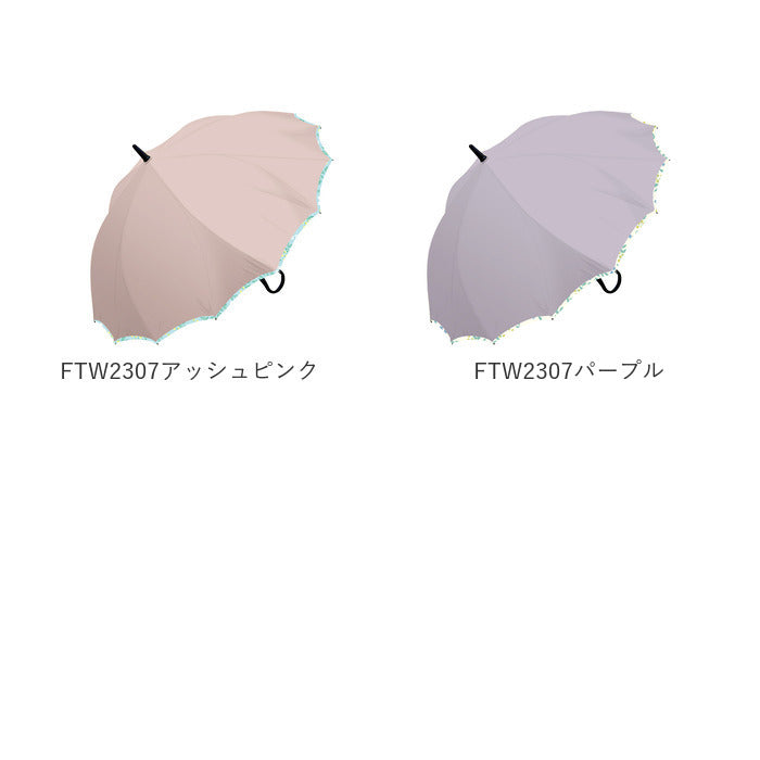 【ftw1804.ドットレッド・【即時発送】長傘60cm】 傘 レディース 長傘 耐風 桜骨 通販 おしゃれ ジャンプ サクラ骨 耐風傘 60cm ワンタッチ グラスファイバー 丈夫 縫い目がない シームレス 一枚張り かわいい 花柄 クーカ ドット