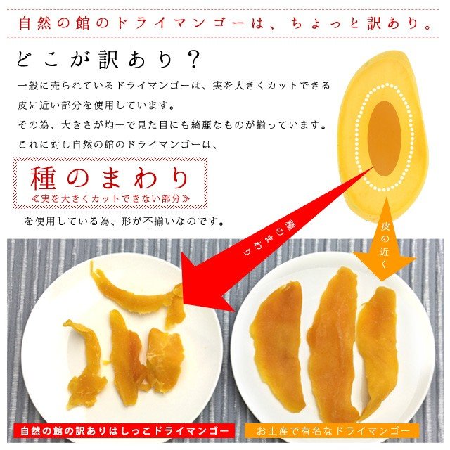 訳あり 不揃い セブ島 半生ドライマンゴー 500g