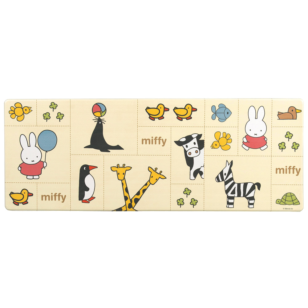 【ミッフィー/みんな仲良し・ロングマット】 キッチンマット 拭ける 120 通販 45×120cm フロアマット ロングマット キッチン 台所 マット ビニール製 拭くだけ キャラクター かわいい 洗濯いらず PVC 塩ビ snoopy スヌーピー